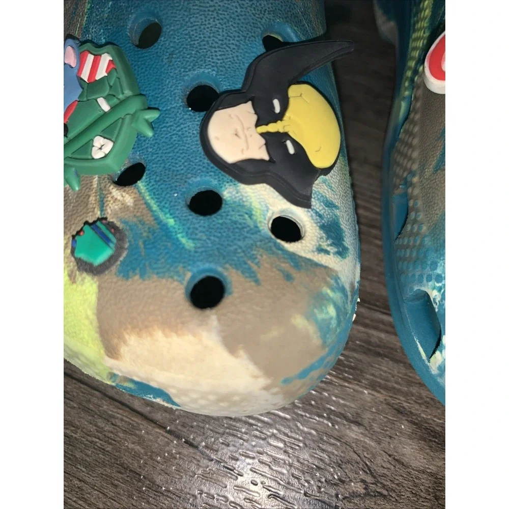 Crocs Toddler Multicolor Marbled Clogs Size 9 Paw Patrol Mickey Mouse Charms